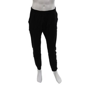 Public Rec Mens Solid Elastic Waist Tapered Sweatpants Black Size 34/34